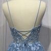 Layered Tulle A-Line Floral Vintage Sheer V-neck Spaghetti Strap Long Prom Dress CDCD2214 - Image 3
