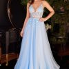 Layered Tulle A-Line Floral Vintage Sheer V-neck Spaghetti Strap Long Prom Dress CDCD2214 - Image 2
