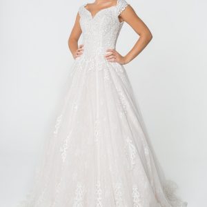 Lace Embellished Bodice A-Line Long Wedding Dress GLGL2823