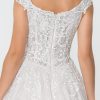Lace Embellished Bodice A-Line Long Wedding Dress GLGL2823 - Image 4