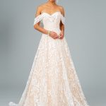 Glitter Mesh Sweetheart A-Line Long Wedding Dress GLGL2937