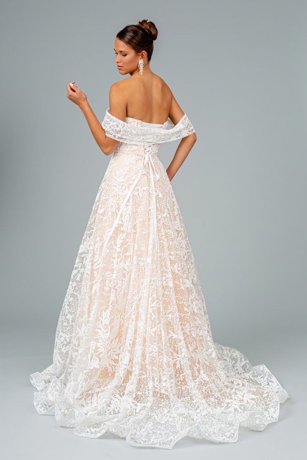 Glitter Mesh Sweetheart A-Line Long Wedding Dress GLGL2937 - Image 2