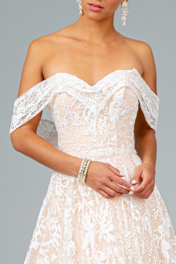 Glitter Mesh Sweetheart A-Line Long Wedding Dress GLGL2937 - Image 3