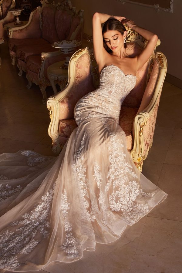 Lace Mermaid Bridal Gown With Removable Sleeves - Image 4