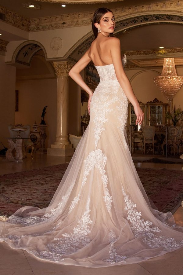 Lace Mermaid Bridal Gown With Removable Sleeves - Image 3