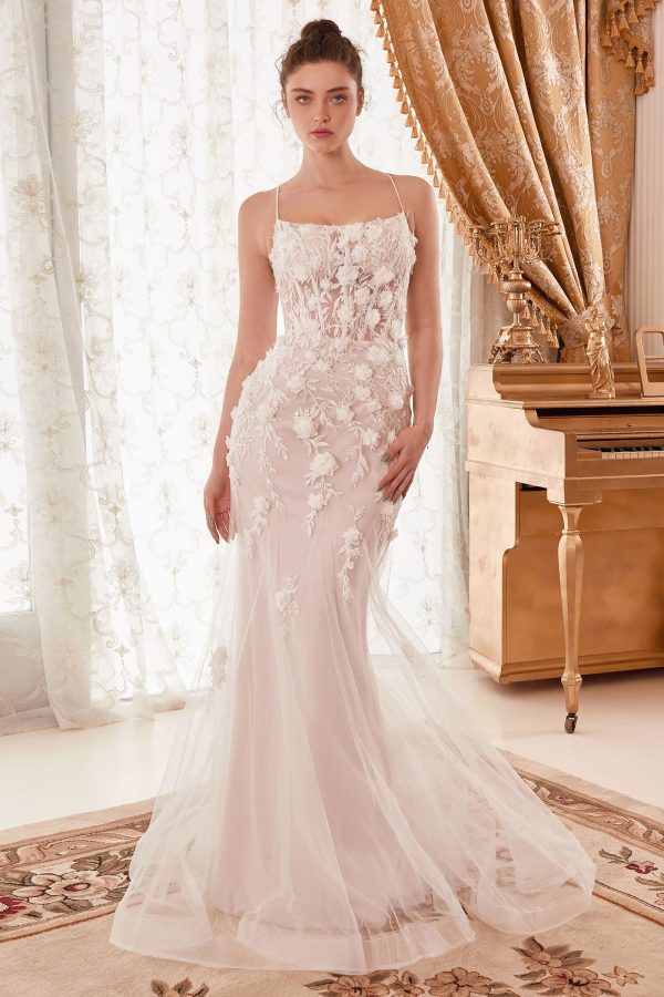 Fitted Mermaid Floral Bridal Gown - Image 5