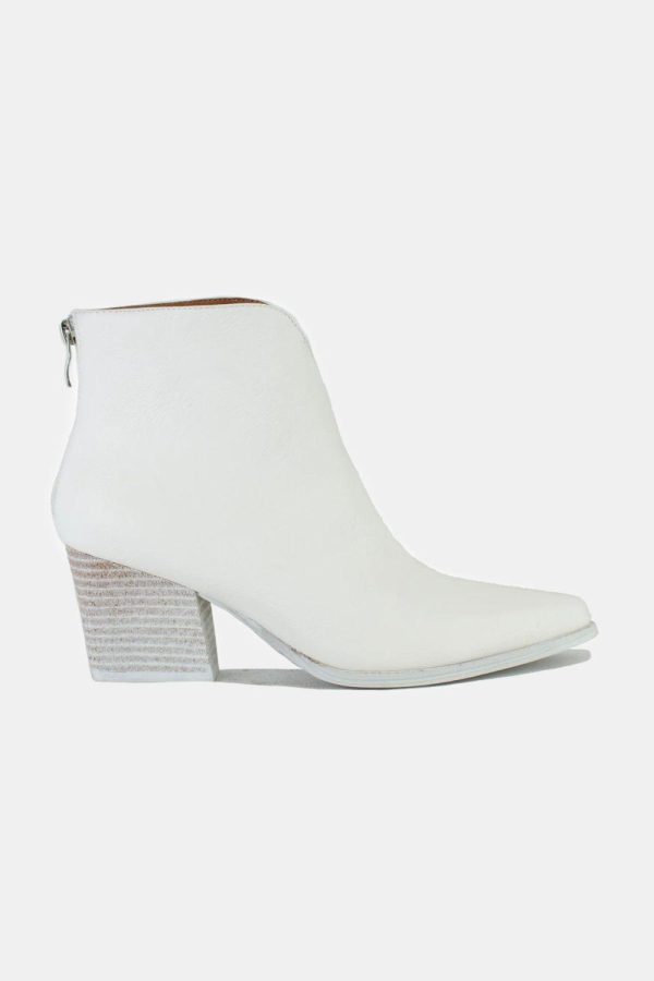 Mayfair PU Leather Block Heel Boots with Back Zippers - Image 2
