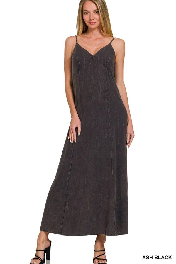 Zenana Mineral Washed Rayon Challis Cami Dress - Image 2