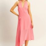 HYFVE Chiffon Halter Asymmetrical Hem Dress