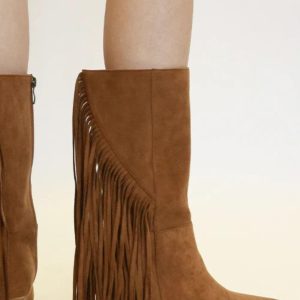 MayFair Suede Fringe Point Toe Boots