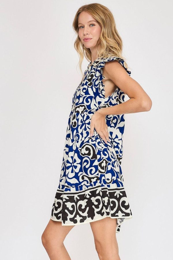 Umgee Floral Ruffled Cap Sleeve Tiered Dress - Image 3