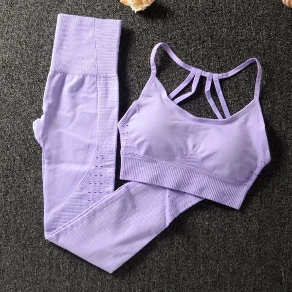 Workout Clothes Set: Must-Have Breathable Leggings & Bra - Image 34