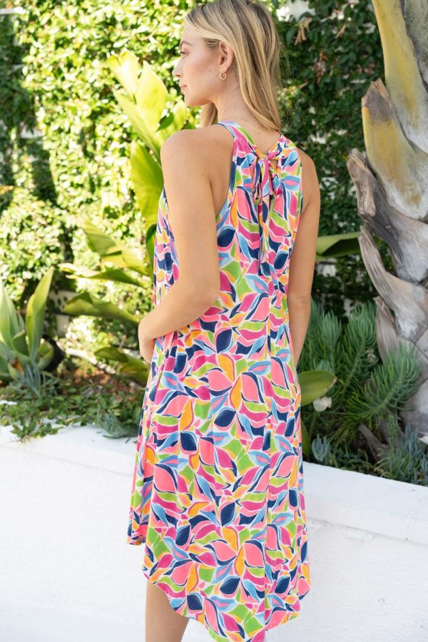 White Birch Full Size Printed Sleeveless Dress with Pockets - Image 2