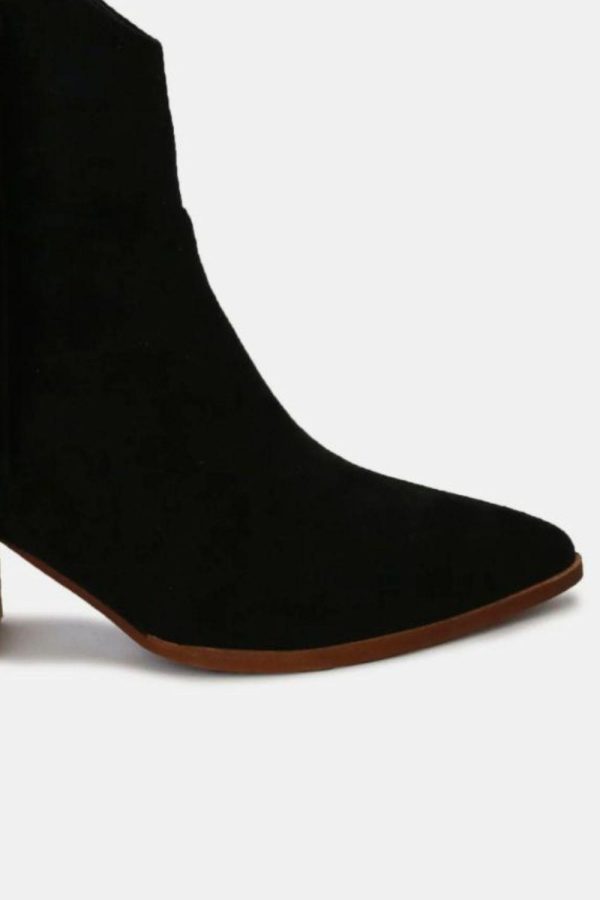 MayFair Suede Fringe Point Toe Ankle Boots - Image 3