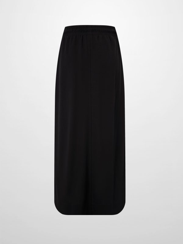Drawstring Pocket T-Shirt Skirt-Black - Image 2