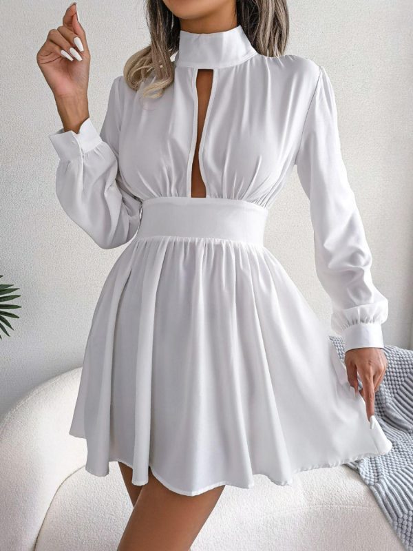 Cutout Turtleneck A-Line Mini Dress - Image 11