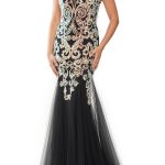 Colors Dress Sleeveless Embroidered Sequin Gown