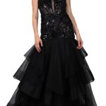 Colors Dress Embroidered Plunging Neckline Gown