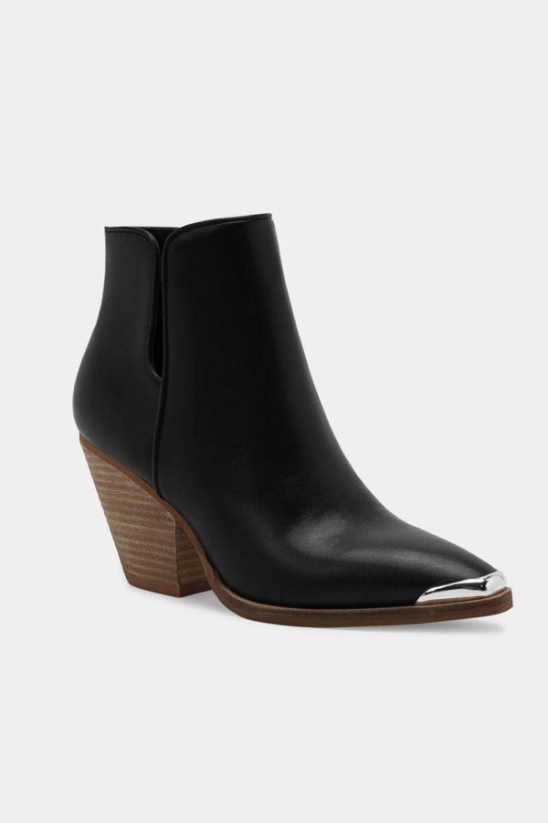 MayFair Pointed Metal-Tip Toe Block Heel Ankle Boots - Image 2