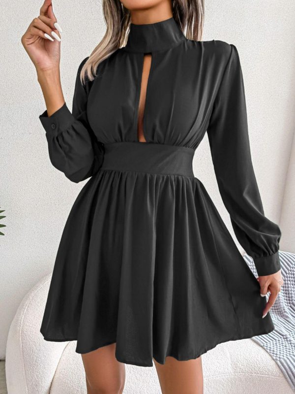 Cutout Turtleneck A-Line Mini Dress - Image 8