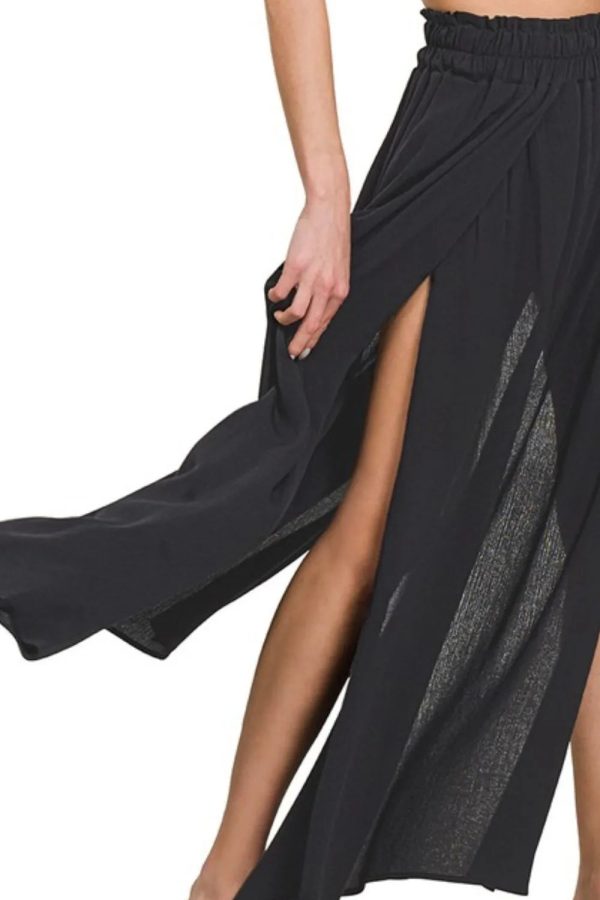 Zenana Woven Crinkle Gauze Long Skirts - Image 3