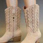 Mayfair Faux Suede Laser Cut Detail Block Heel Boots