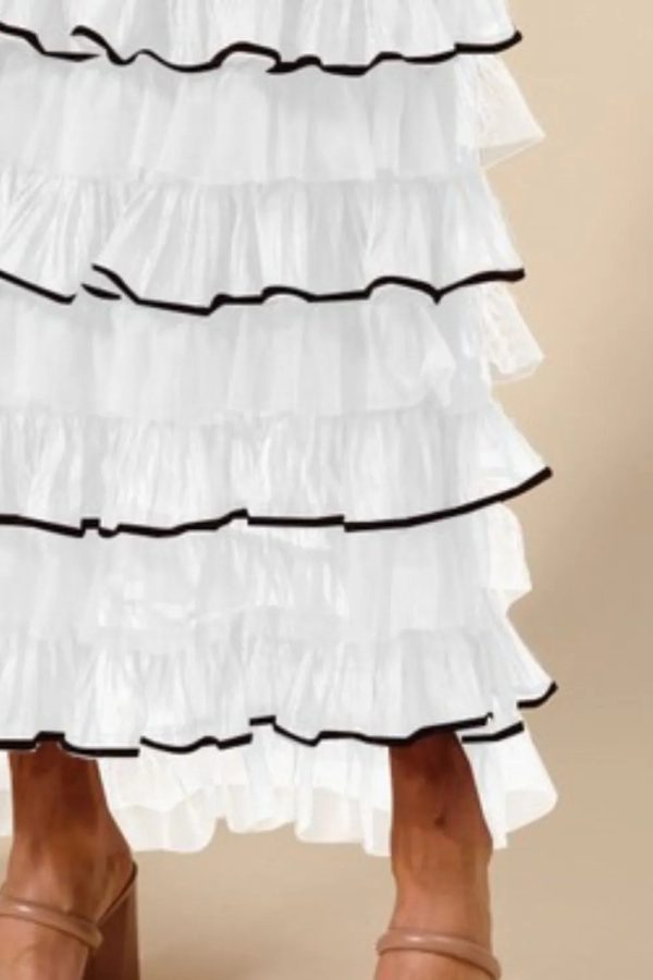 SO ME Layered Ruffled Tulle Maxi Skirt - Image 3
