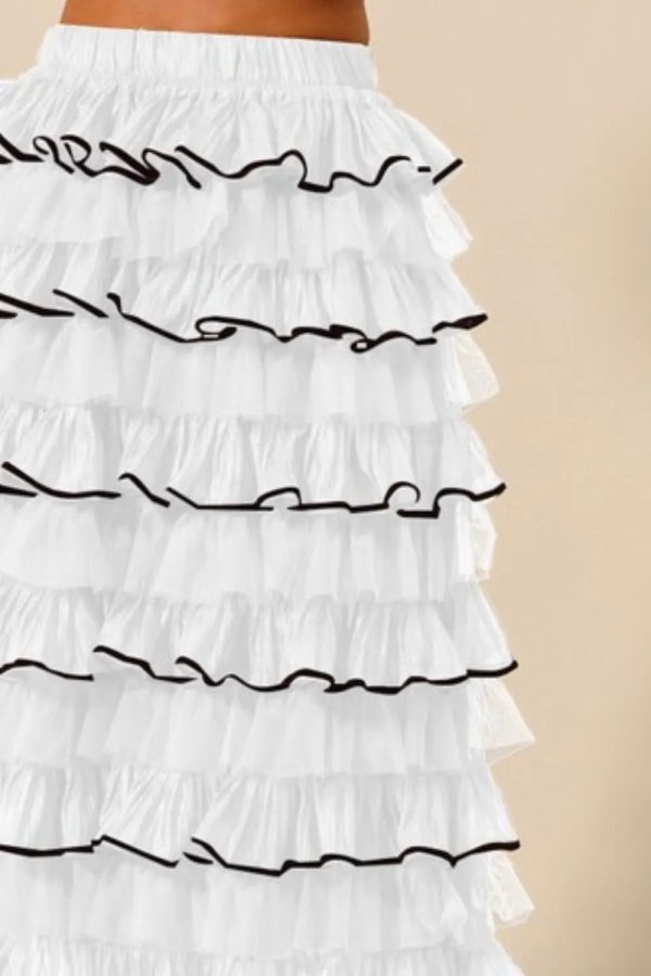 SO ME Layered Ruffled Tulle Maxi Skirt - Image 2