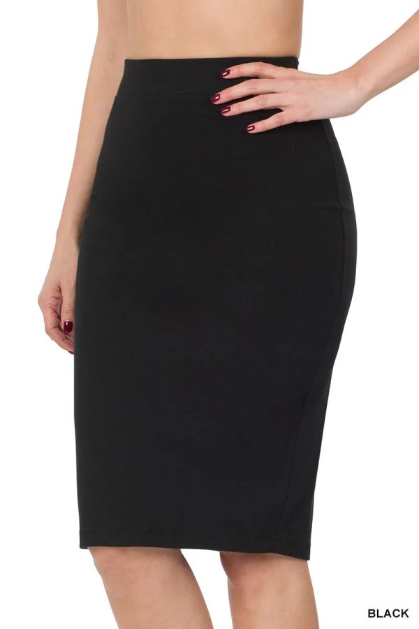 Zenana Premium Cotton Basic Knee Skirt - Image 6