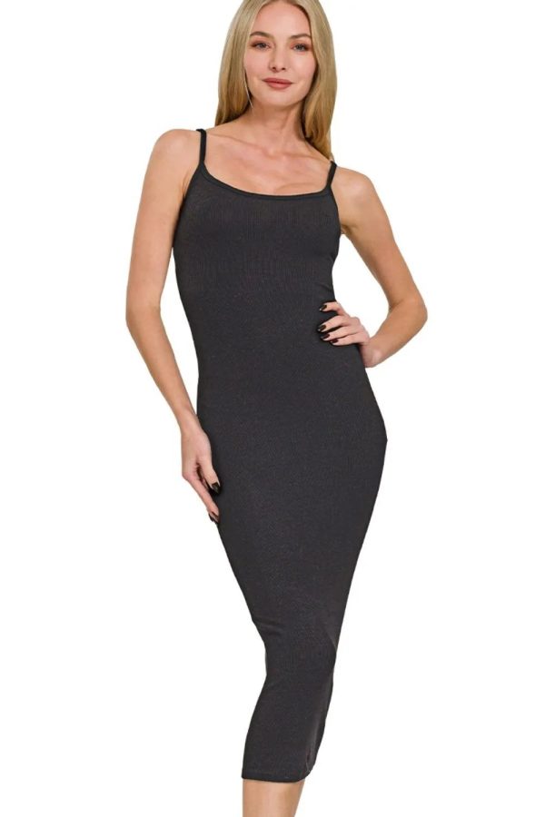Zenana Ribbed Bodycon Midi Dress - Image 6
