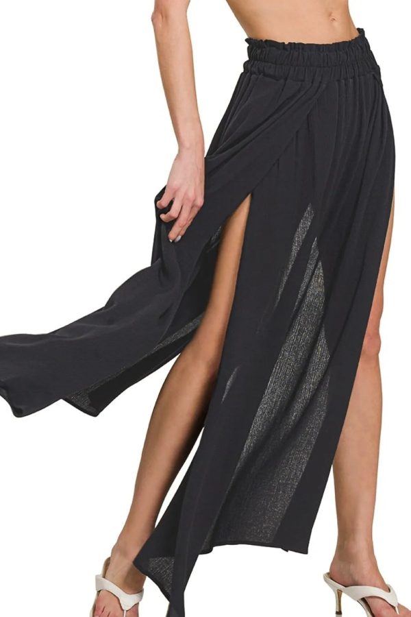 Zenana Woven Crinkle Gauze Long Skirts - Image 5