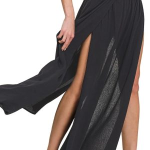 Zenana Woven Crinkle Gauze Long Skirts