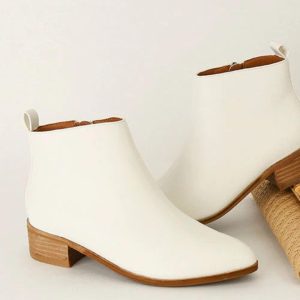 MayFair PU Leather Block Heel Boots