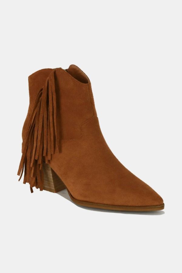 Mayfair Suede Fringe Point Toe Ankle Boots - Image 10