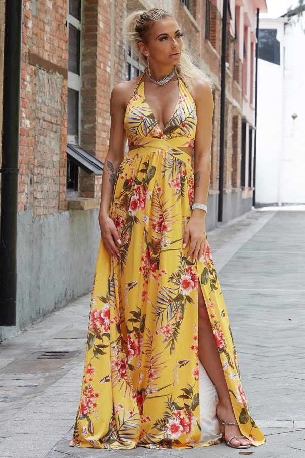 Halter Neck Split Dress - Image 6