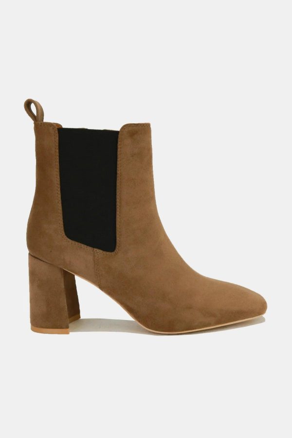 Mayfair Faux Suede Block Heel Chelsea Boots with Elastic Side Panel - Image 2
