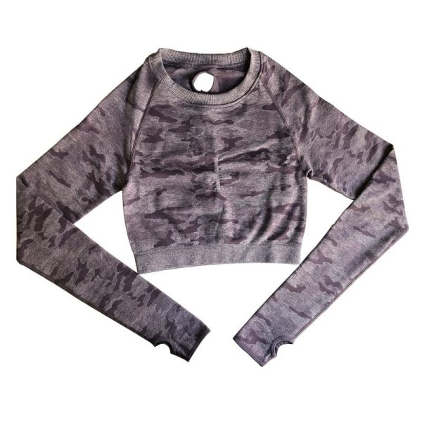 Camo Seamless O-Neck Shirts: Must-Have for Effortless Workouts - Image 2