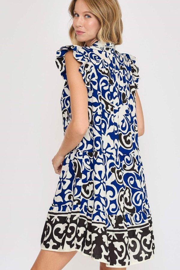 Umgee Floral Ruffled Cap Sleeve Tiered Dress - Image 2