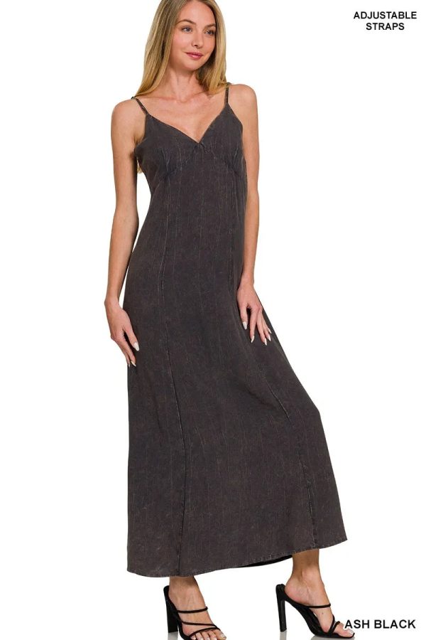 Zenana Mineral Washed Rayon Challis Cami Dress - Image 4