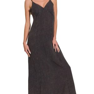 Zenana Mineral Washed Rayon Challis Cami Dress