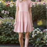 Heimish Full Size Solid Mini Tiered Dress with Pompom Lace Plus Size