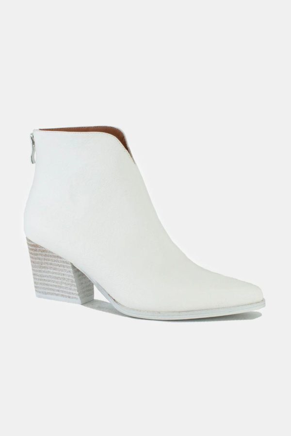 Mayfair PU Leather Block Heel Boots with Back Zippers - Image 3