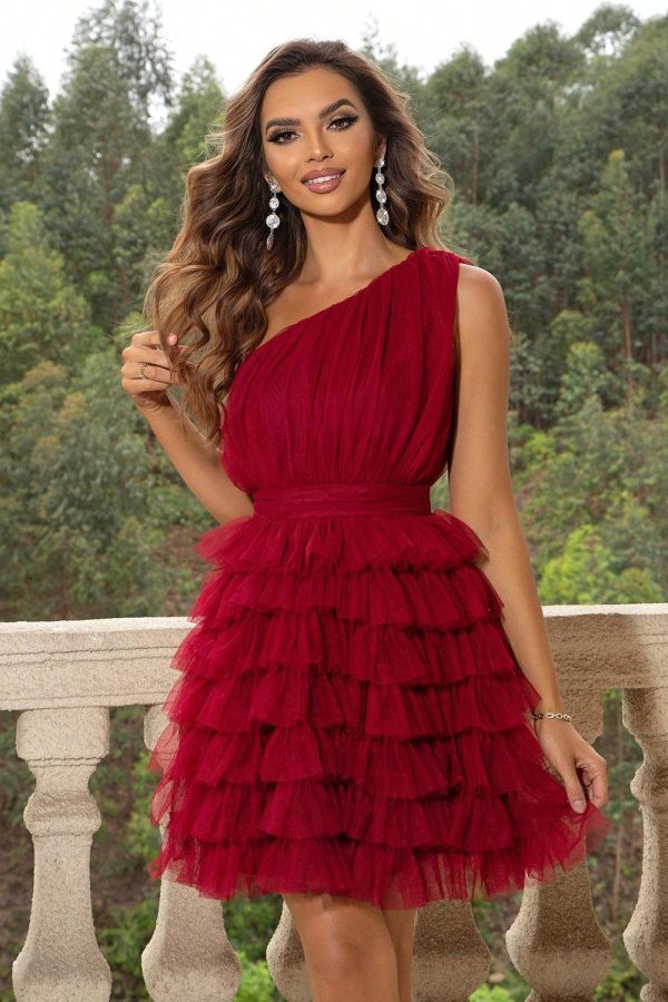 One-Shoulder Sleeveless Dress - Image 7