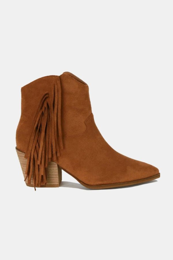 Mayfair Suede Fringe Point Toe Ankle Boots - Image 2