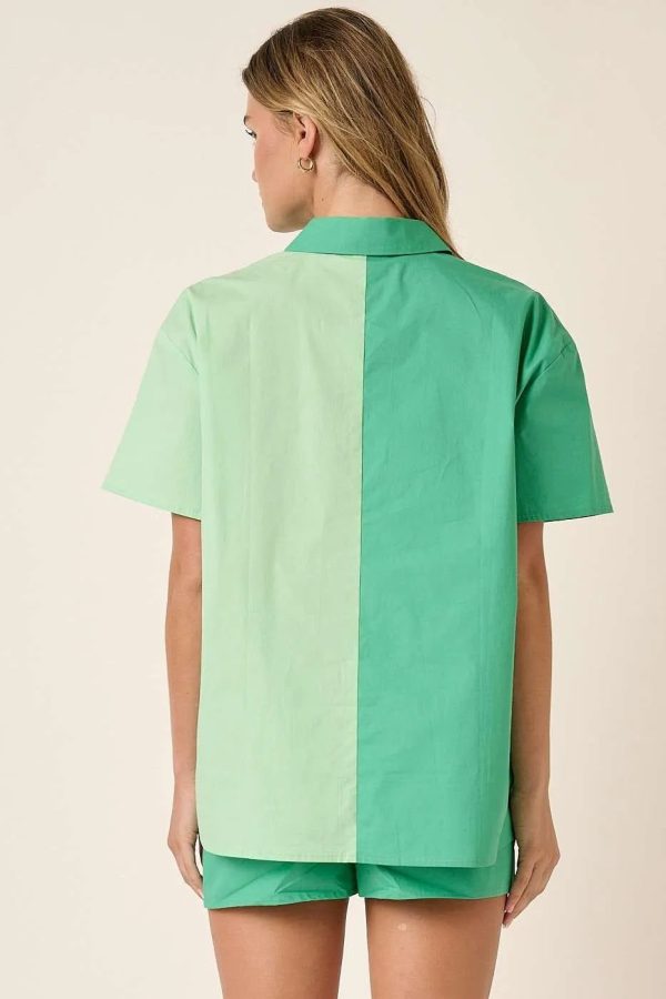 Mittoshop Color Block Short Sleeve Shirt and Shorts Set - Image 5
