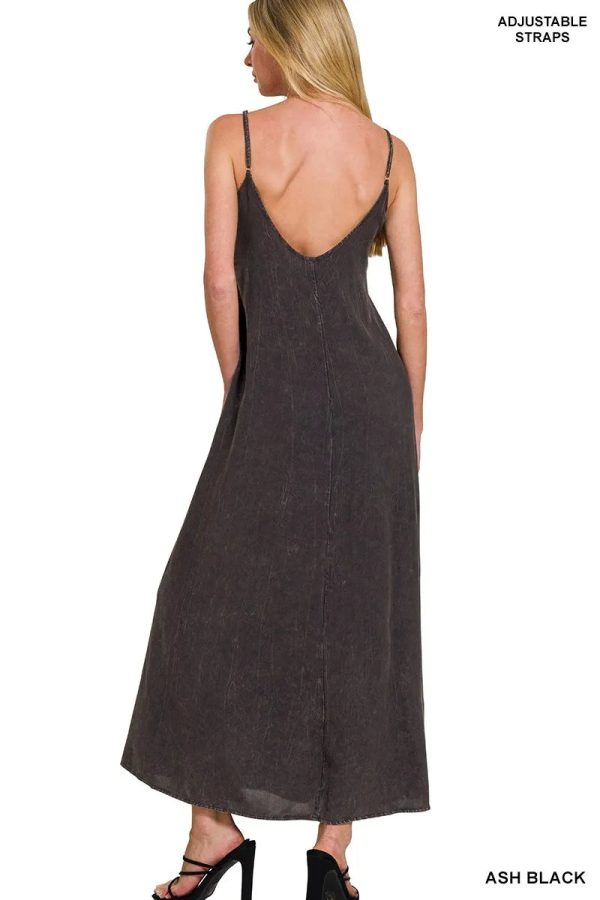 Zenana Mineral Washed Rayon Challis Cami Dress - Image 3