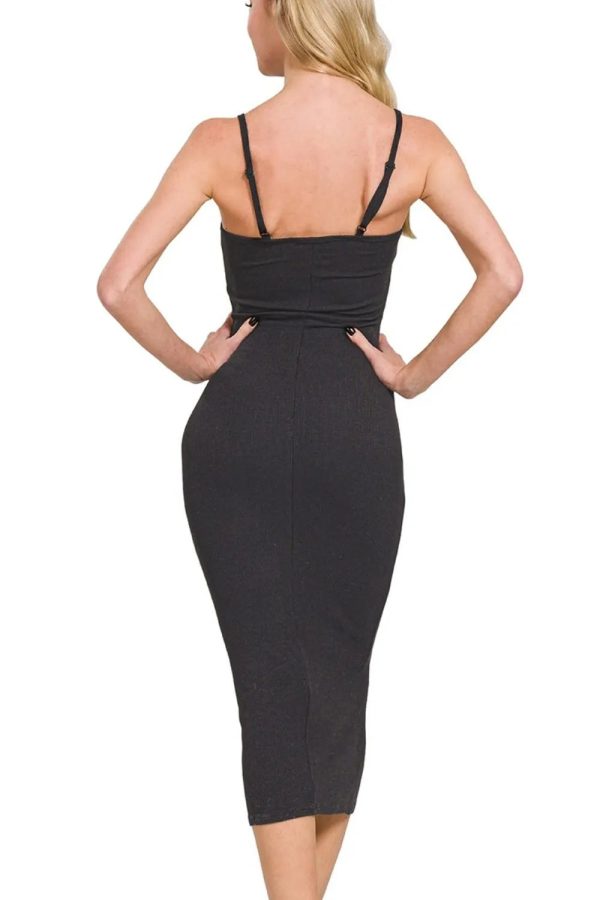Zenana Ribbed Bodycon Midi Dress - Image 3