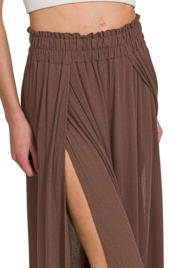 Zenana Woven Crinkle Gauze Long Skirts - Image 4