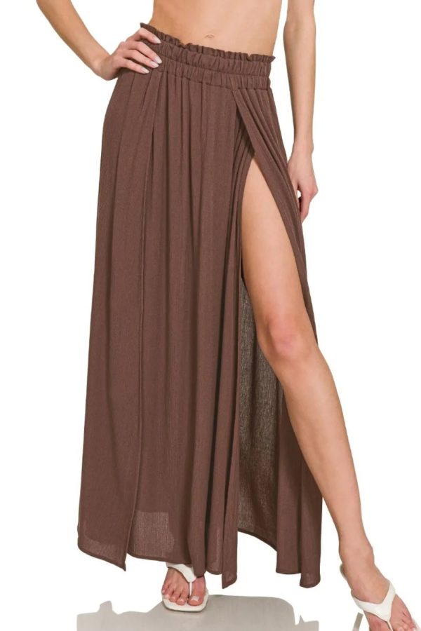 Zenana Woven Crinkle Gauze Long Skirts - Image 7