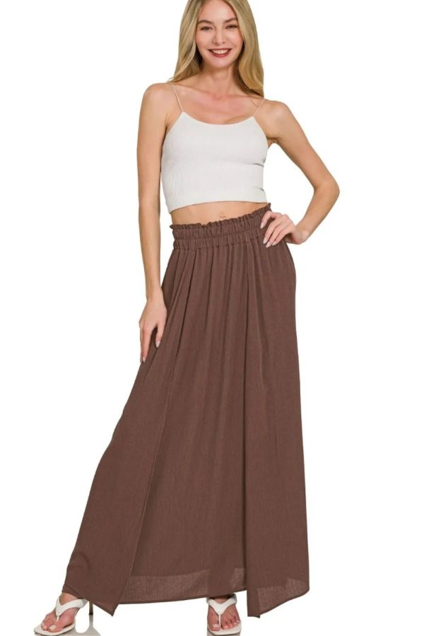Zenana Woven Crinkle Gauze Long Skirts - Image 3